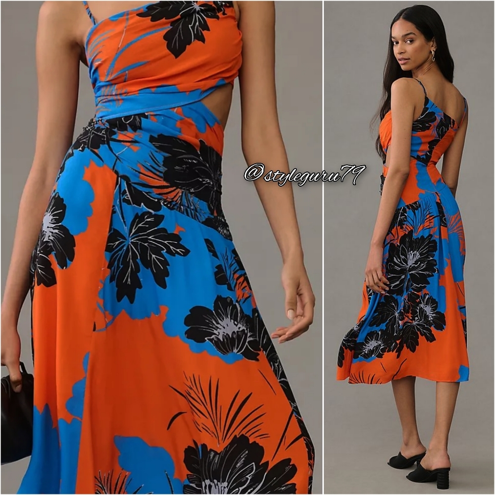 NWT, Anthropologie, Plenty by Tracy Reese Printed Asymmetrical Cutout Dr… - Picture 2 of 2